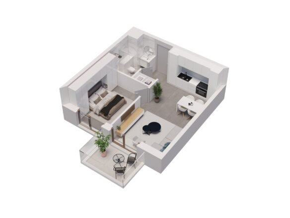 Leudelange – Résidence Legacy – Appartement avec 1 chambre (N°13) – Salle de bain